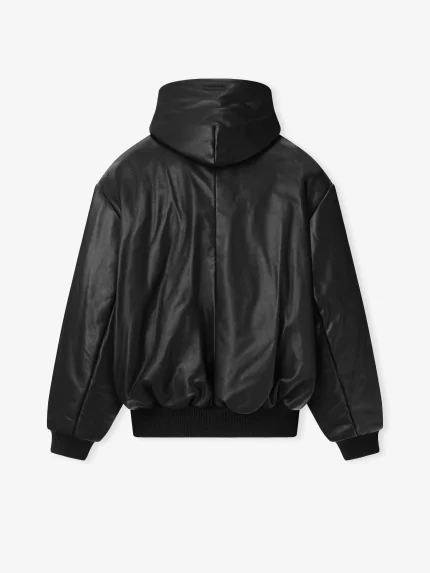 Fear of God Leather Hooded Bomber Jacket